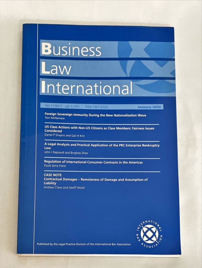 <a href="https://www.touchelivros.com.br/livro/business-law-international-vol-11-n-1/">Business Law International – Vol 11 N 1 - J William Rowley Qc</a>